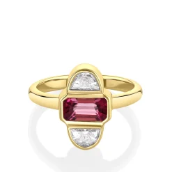 Marrow Fine Ready To Ship | Ready To Ship^1.24ct Ruby & Half Moon Diamond Ring 14kyellowgold