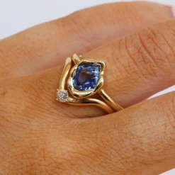 Marrow Fine Ready To Ship | Ready To Ship^1.18ct Sapphire Abstract Bezel Ring 14kyellowgold