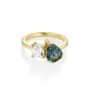 Marrow Fine Ready To Ship | Ready To Ship^2.56ct Sapphire and Antique Diamond Toi et Moi Ring 14kyellowgold