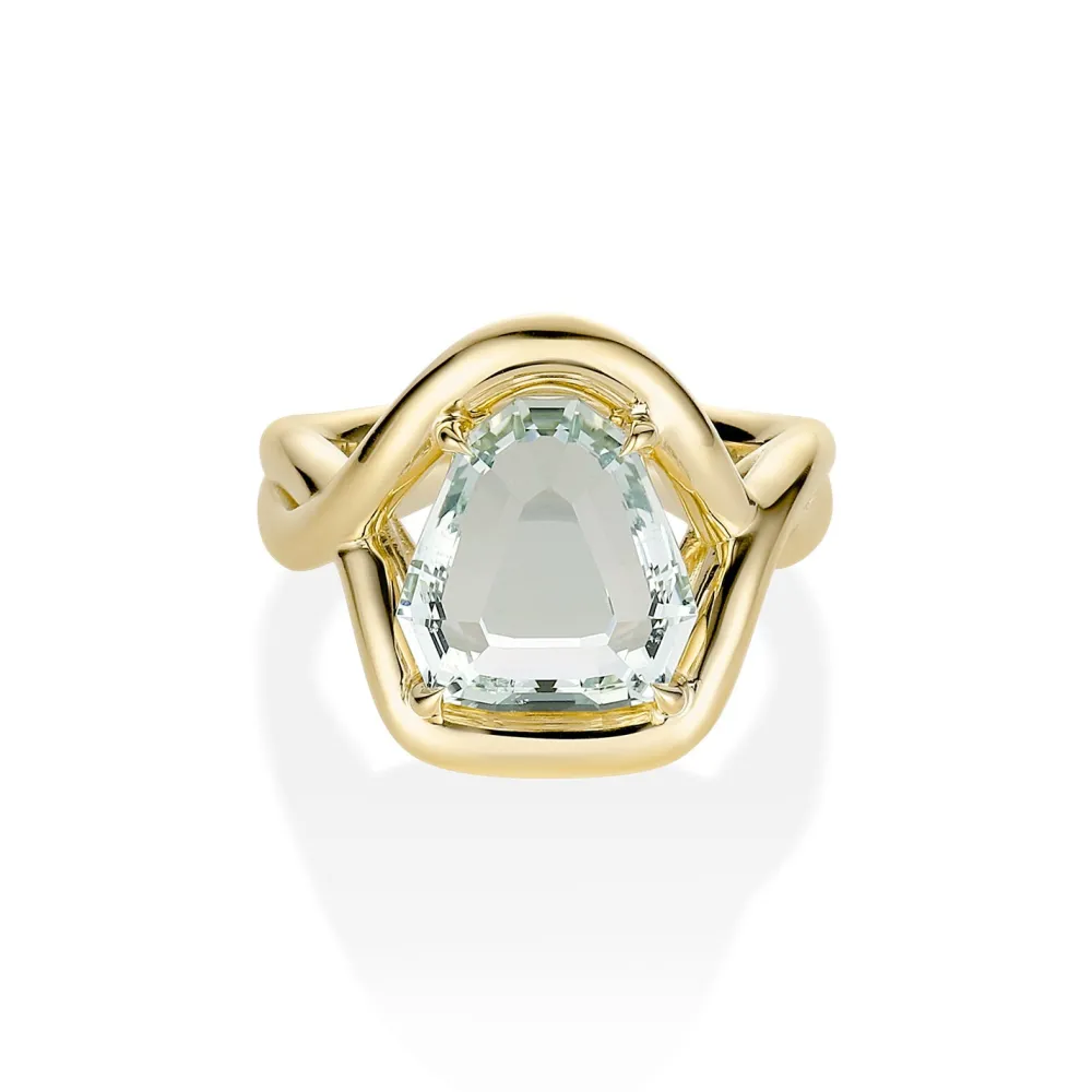 Marrow Fine Florence Ring | Ready To Ship^4.81ct Snakehead Green Beryl Marrow x Sammi Florence Ring 14kyellowgold