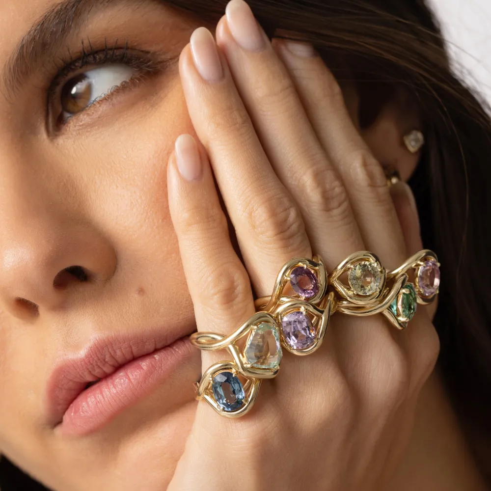 Marrow Fine Florence Ring | Ready To Ship^4.81ct Snakehead Green Beryl Marrow x Sammi Florence Ring 14kyellowgold