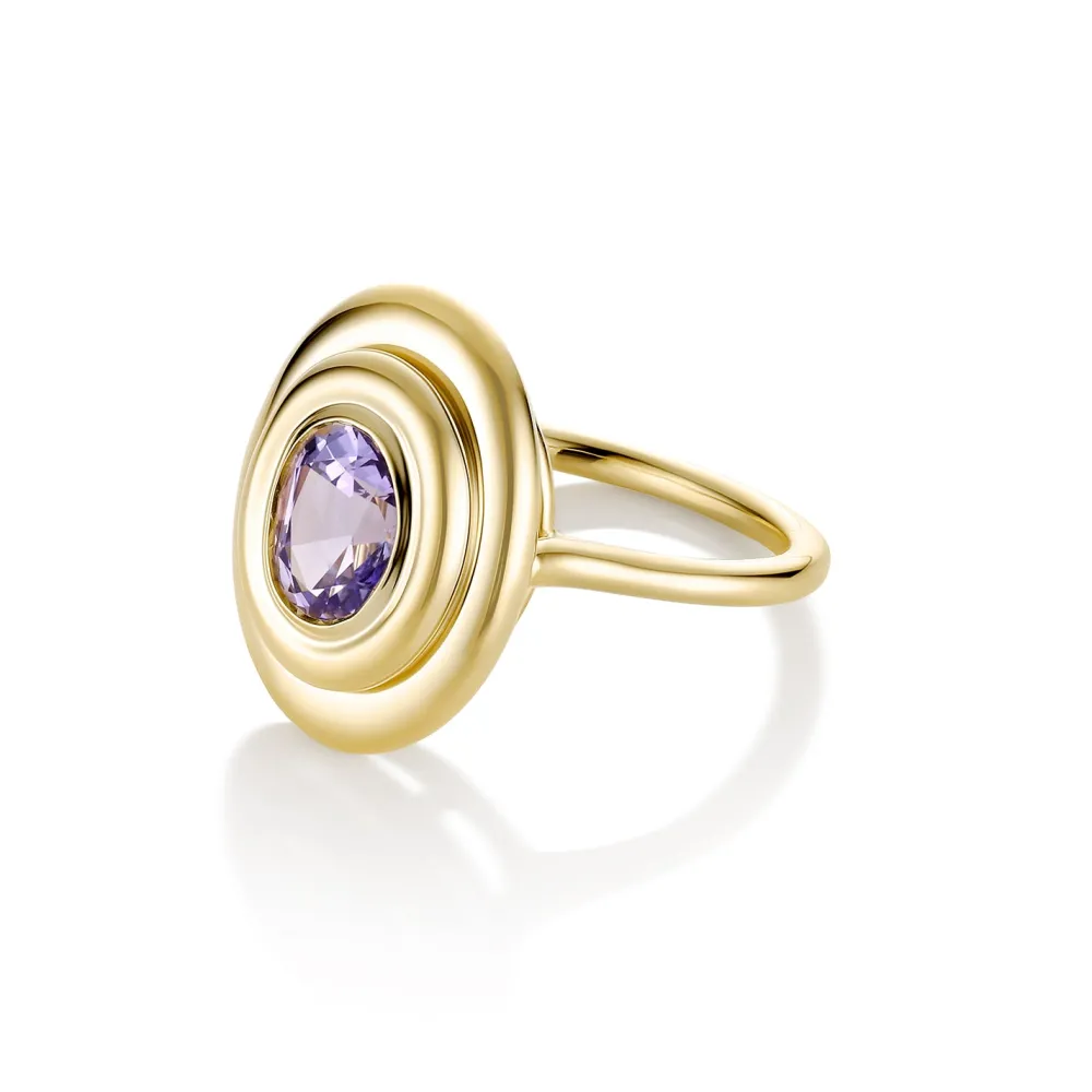 Marrow Fine The Shape Of Things Collection^1.45ct Tanzanite In-Orbit Ring 14kyellowgold