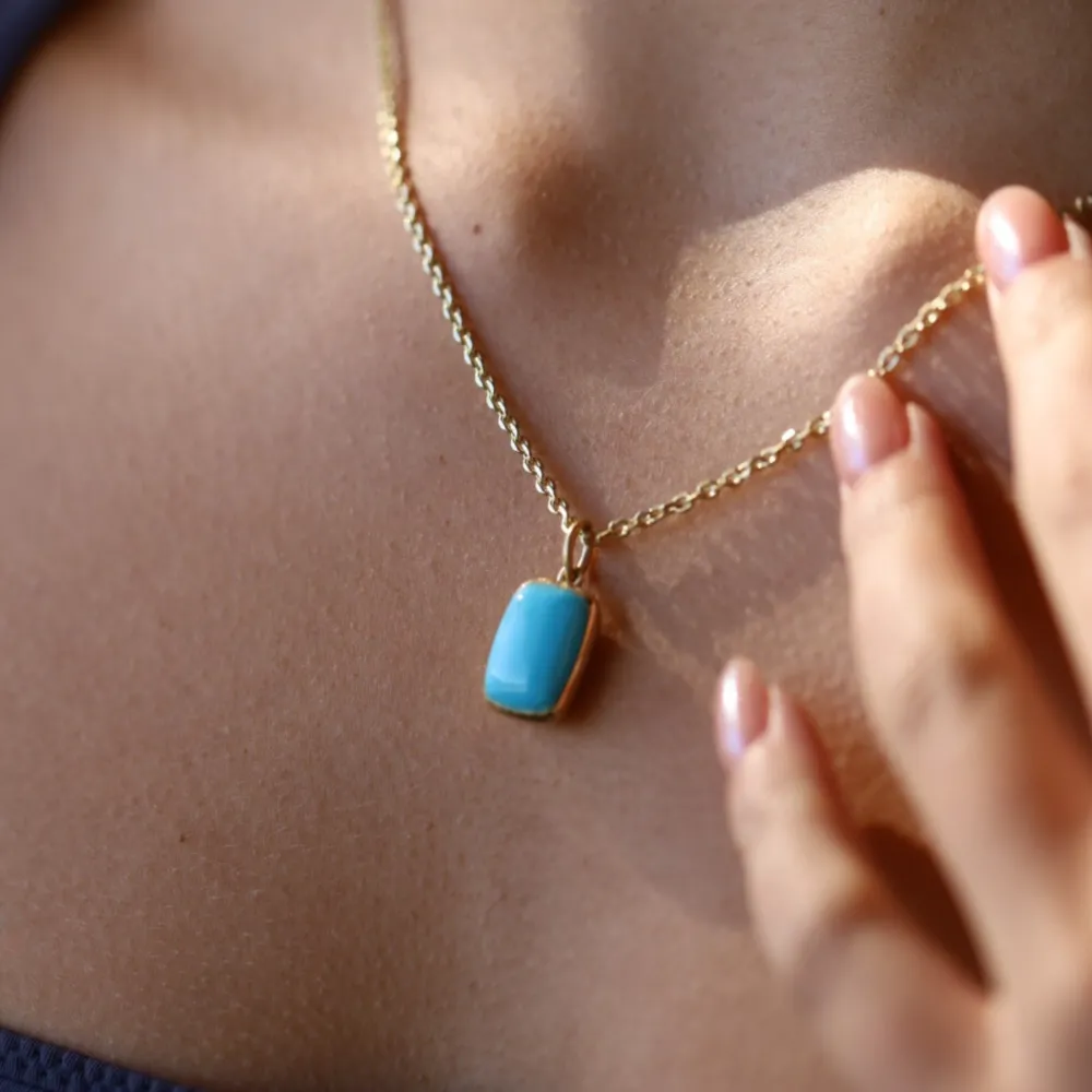 Marrow Fine Birthstone Collection | Graduation Gifts^4.85ct Turquoise Necklace 14kyellowgold