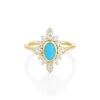 Marrow Fine One-of-a-kind Pieces^0.58ct Turquoise Scarlette Compass Ring 14kyellowgold