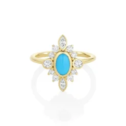 Marrow Fine One-of-a-kind Pieces^0.58ct Turquoise Scarlette Compass Ring 14kyellowgold