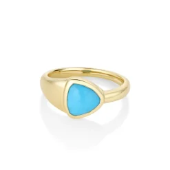 Marrow Fine Birthstone Collection | Graduation Gifts^1.30ct Turquoise Trillion Ring 14kyellowgold