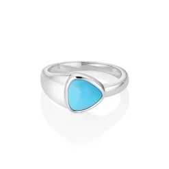 Marrow Fine One-of-a-kind Pieces^1.51ct Turquoise Trillion Ring 14kwhitegold