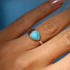Marrow Fine One-of-a-kind Pieces^1.51ct Turquoise Trillion Ring 14kwhitegold