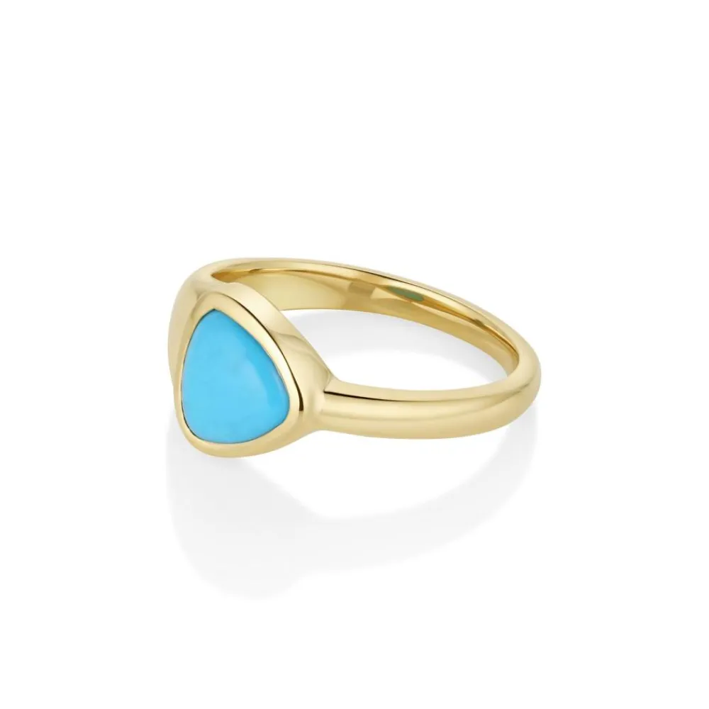 Marrow Fine Birthstone Collection | Graduation Gifts^1.30ct Turquoise Trillion Ring 14kyellowgold