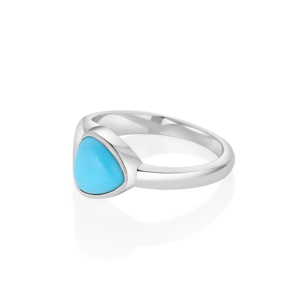 Marrow Fine One-of-a-kind Pieces^1.51ct Turquoise Trillion Ring 14kwhitegold