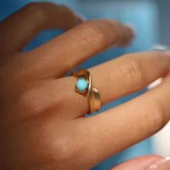 Marrow Fine Graduation Gifts | One-of-a-kind Pieces^0.58ct Turquoise Twist Ring 14kyellowgold