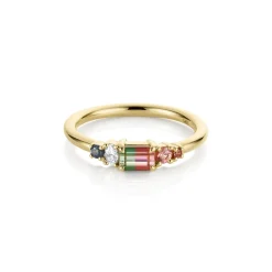 Marrow Fine Birthstone Collection | Ready To Ship^0.44ct Watermelon Tourmaline, Sapphire, Tourmaline and Diamond Kaleido 14kyellowgold
