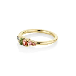 Marrow Fine Birthstone Collection | Ready To Ship^0.44ct Watermelon Tourmaline, Sapphire, Tourmaline and Diamond Kaleido 14kyellowgold