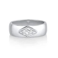 Marrow Fine One-of-a-kind Pieces | Ready To Ship^.53ct White Diamond Kite Cigar Band 14kwhitegold