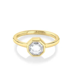 Marrow Fine Ready To Ship | Ready To Ship^1.15ct White Diamond Octagon Bezel Ring 14kyellowgold