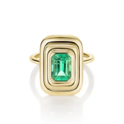 Marrow Fine Ready To Ship | Ready To Ship^2.45ct Zambian Emerald In-Orbit Ring 14kyellowgold