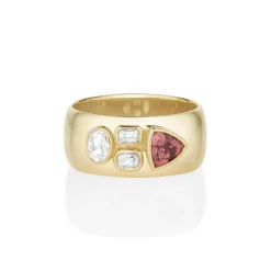 Marrow Fine One-of-a-kind Pieces^0.61ct Zircon and Diamond Tessera Band 14kyellowgold