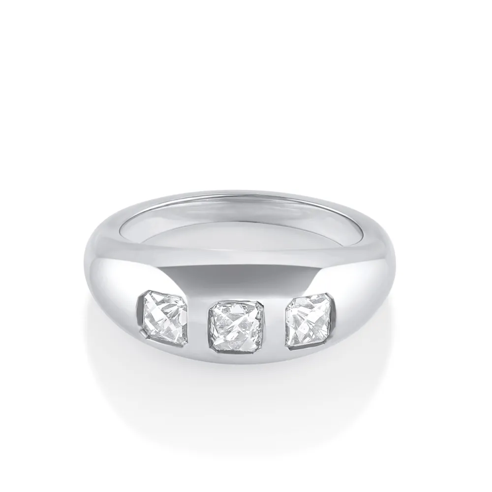 Marrow Fine Ready To Ship | Ready To Ship^1.93ctw French Cut White Diamond Bombe Ring 14kwhitegold