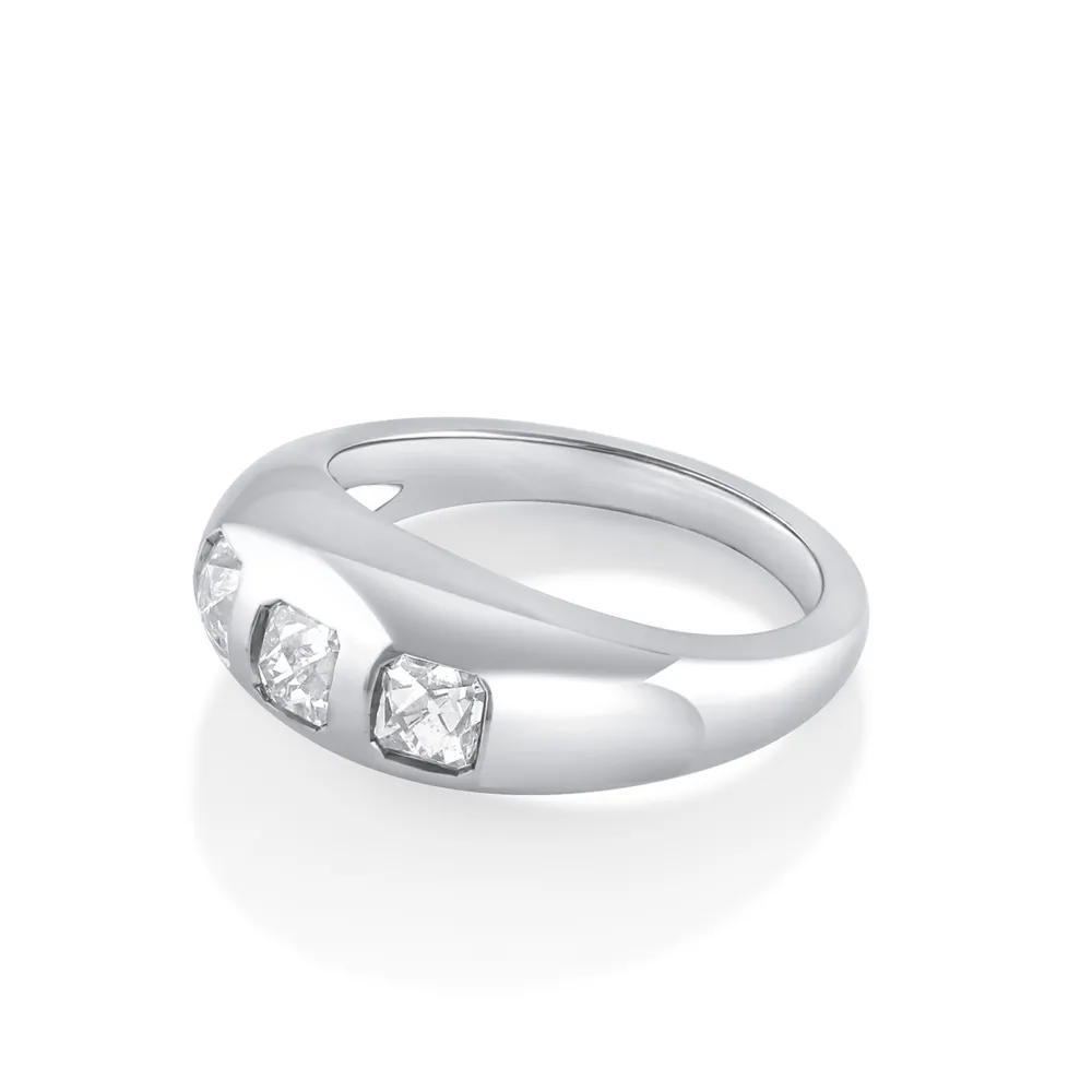Marrow Fine Ready To Ship | Ready To Ship^1.93ctw French Cut White Diamond Bombe Ring 14kwhitegold