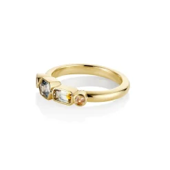 Marrow Fine Birthstone Collection | Ready To Ship^1.08ctw Montana Sapphire Linear Ring 14kyellowgold