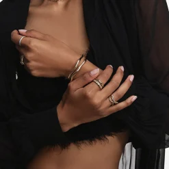 Marrow Fine Bracelets | The Shape Of Things Collection^Curved Freeform Gold Cuff