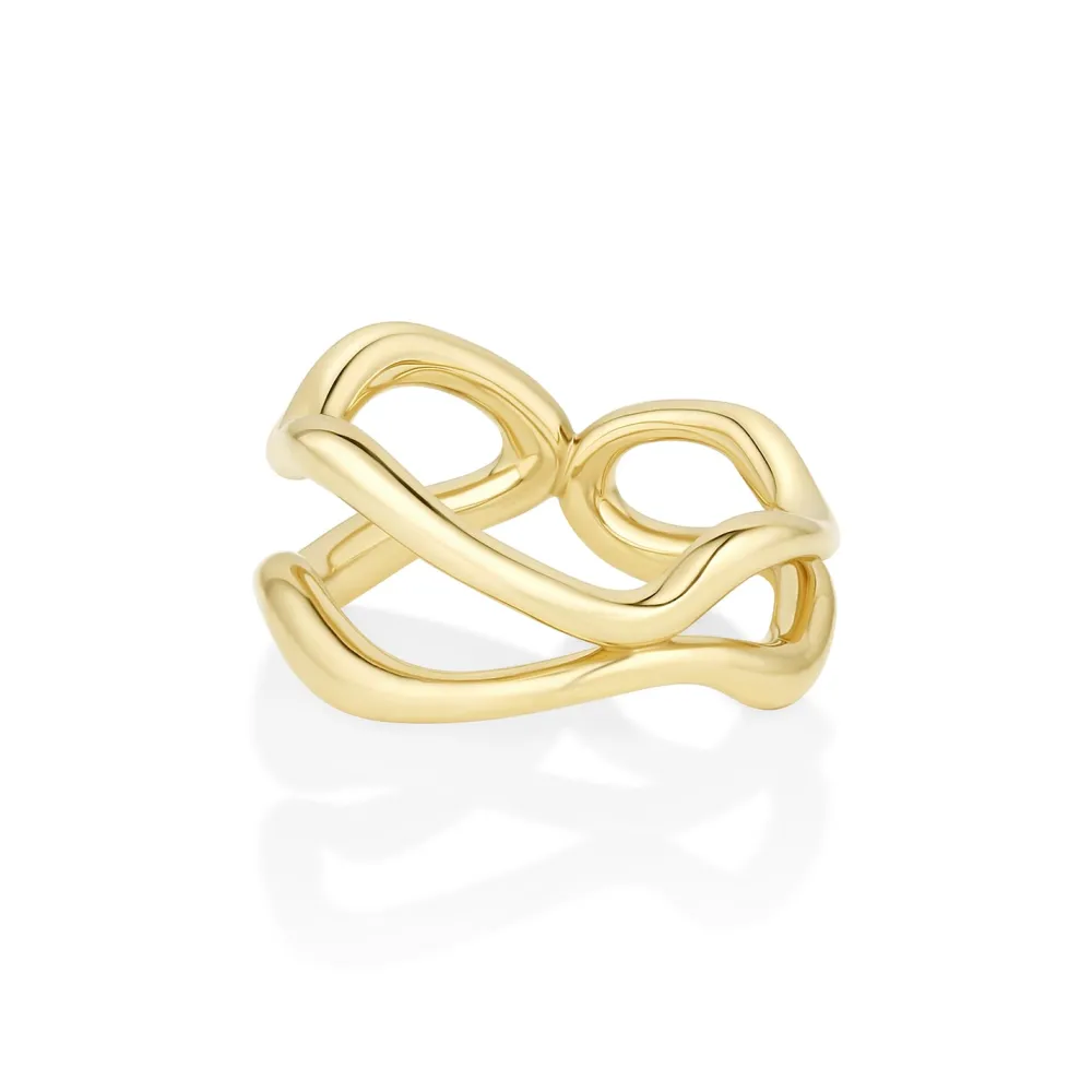 Marrow Fine Graduation Gifts | The Shape Of Things Collection^Curved Freeform Gold Ring
