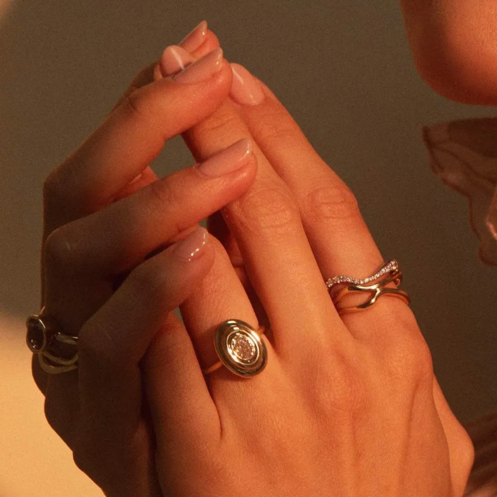 Marrow Fine For The New Mom | Anniversary Gifts^Curved Pavé White Diamond Ring