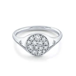 Marrow Fine For The New Mom | Anniversary Gifts^Full Moon Signet Ring | Moon Gold Diamond Ring