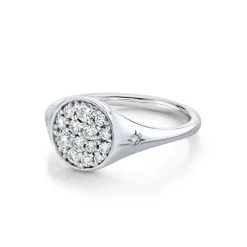 Marrow Fine For The New Mom | Anniversary Gifts^Full Moon Signet Ring | Moon Gold Diamond Ring