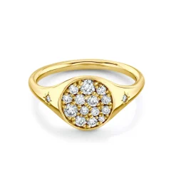 Marrow Fine For The New Mom | Anniversary Gifts^Full Moon Signet Ring | Moon Gold Diamond Ring