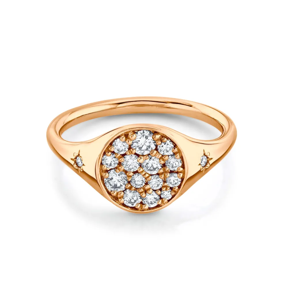 Marrow Fine For The New Mom | Anniversary Gifts^Full Moon Signet Ring | Moon Gold Diamond Ring