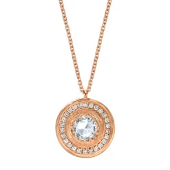 Marrow Fine Birthstone Collection | Most Gifted^La Femme Amulet | Rose Cut White Diamond Medallion Necklace