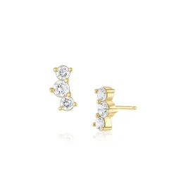 Marrow Fine Earrings^Large White Diamond Orion Studs