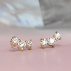 Marrow Fine Earrings^Large White Diamond Orion Studs