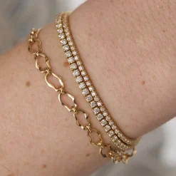 Marrow Fine Graduation Gifts | The Shape Of Things Collection^8mm Sculpted Link Gold Bracelet