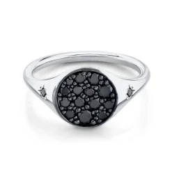 Marrow Fine For The New Mom | Personalized Jewelry^New Moon Signet Ring | Black Diamond Gold Signet Ring