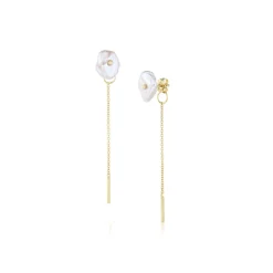 Marrow Fine For The Bride-to-be | Most Gifted^Organic Pearl Chain Studs