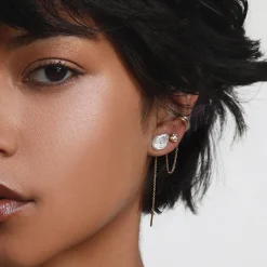 Marrow Fine For The Bride-to-be | Most Gifted^Organic Pearl Chain Studs