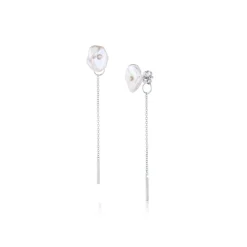 Marrow Fine For The Bride-to-be | Most Gifted^Organic Pearl Chain Studs