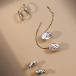 Marrow Fine For The Bride-to-be | Most Gifted^Organic Pearl Chain Studs