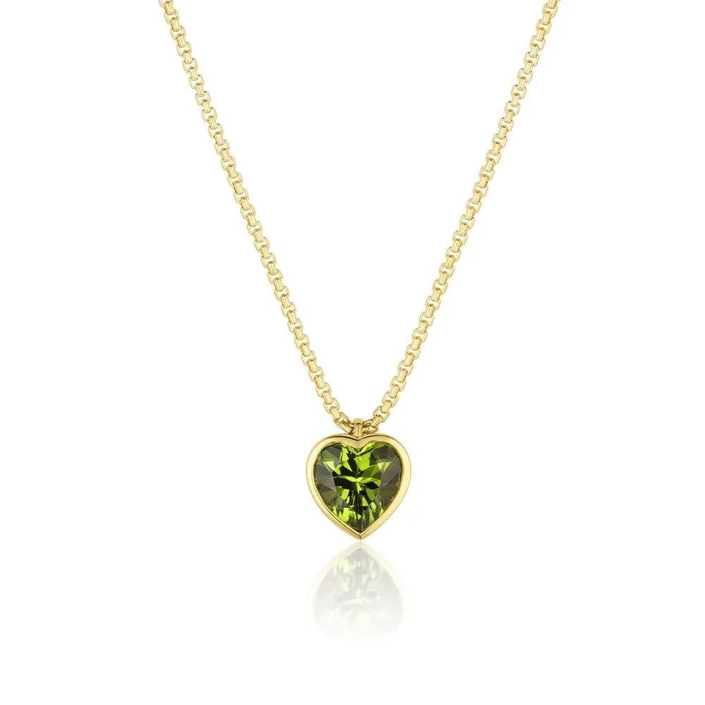 Marrow Fine Ready To Ship | Ready To Ship^Peridot Heart Pendant Necklace 14kyellowgold
