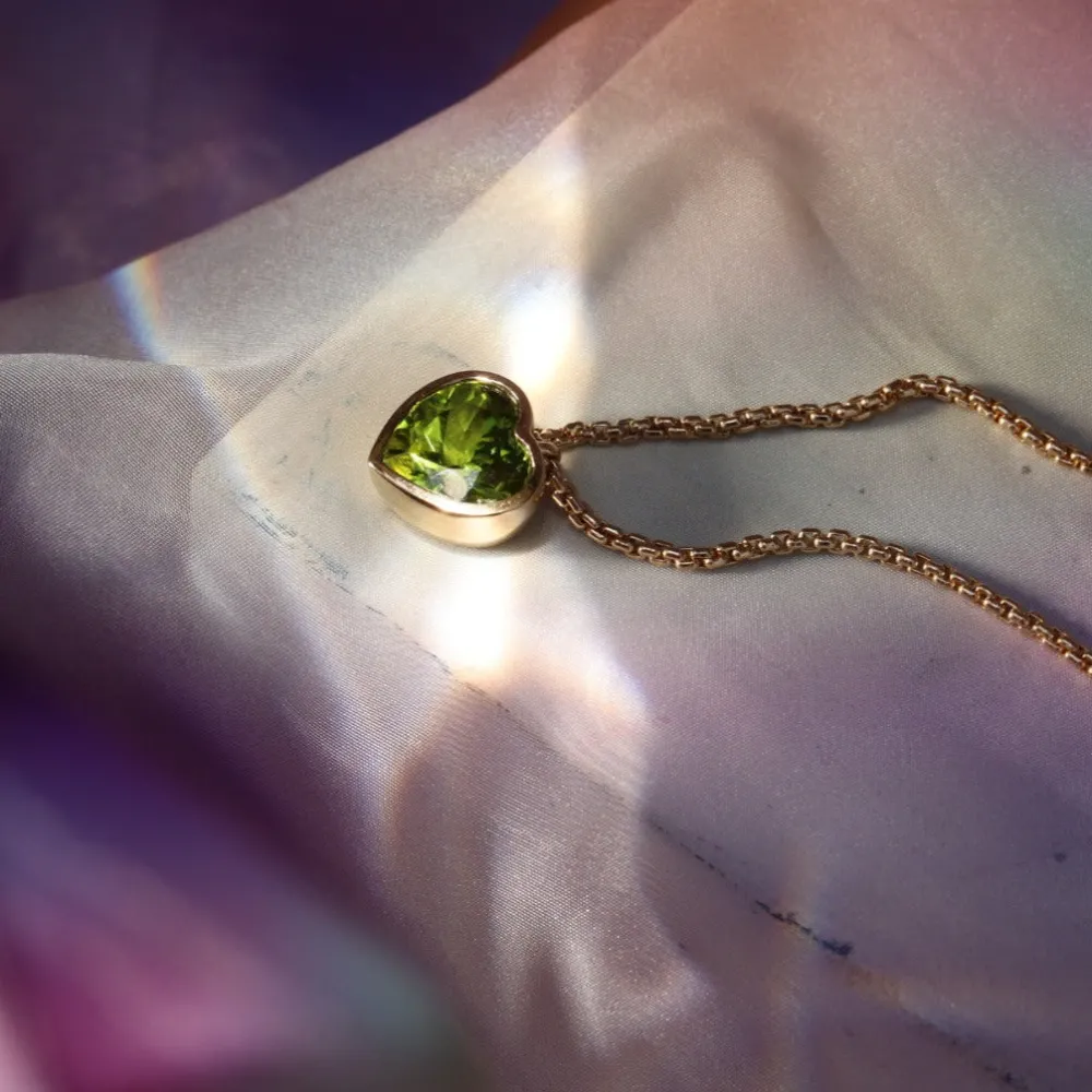 Marrow Fine Ready To Ship | Ready To Ship^Peridot Heart Pendant Necklace 14kyellowgold