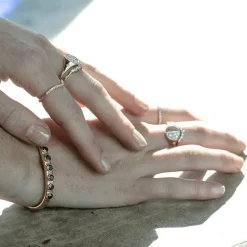 Marrow Fine For The New Mom | Anniversary Gifts^Quarter Moon Signet Ring | Diamond Crescent Moon Ring