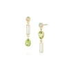 Marrow Fine Birthstone Collection | Ready To Ship^0.35tcw Diamond, 0.94tcw Peridot and Opal Earrings 14kyellowgold