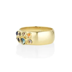 Marrow Fine Ready To Ship | Ready To Ship^0.88tcw Montana Sapphire Tessera Cigar Band 14kyellowgold