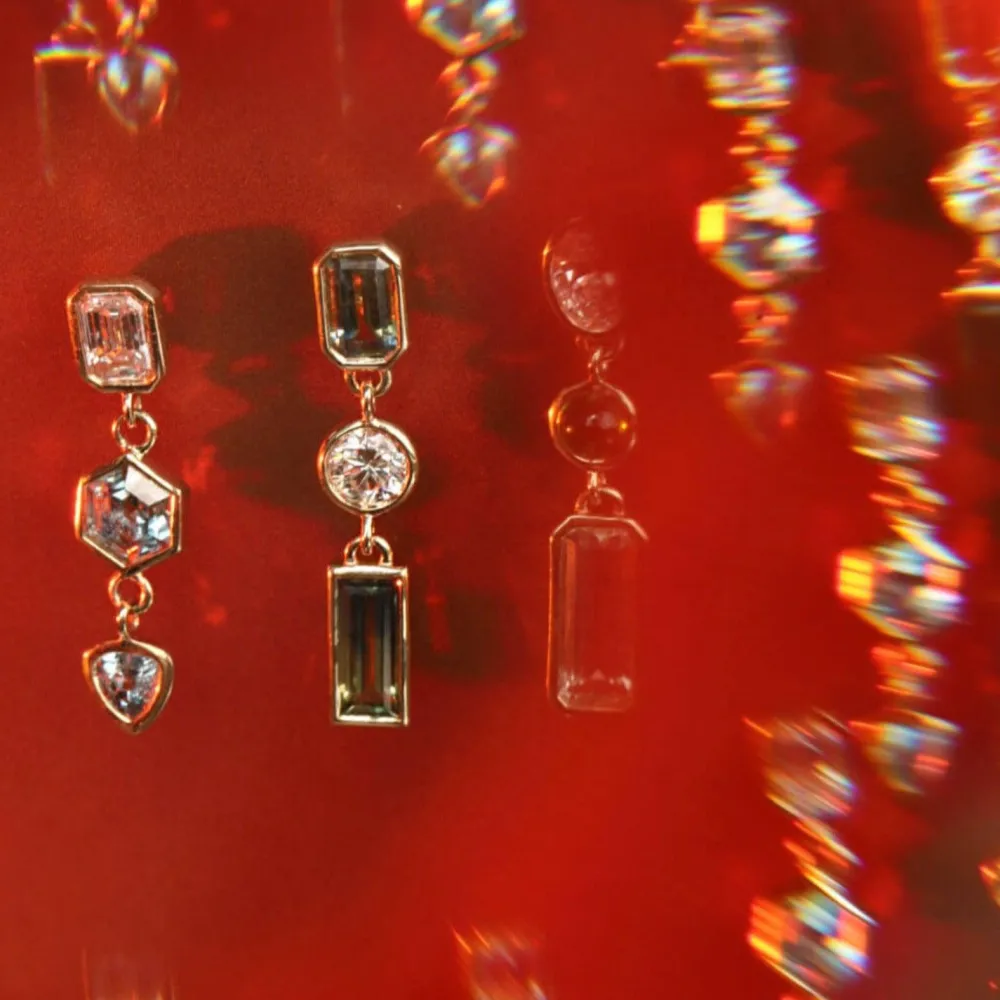 Marrow Fine Birthstone Collection | Ready To Ship^1.08tcw Sapphire and Diamond Bezel Set Dangle Earrings 14kyellowgold