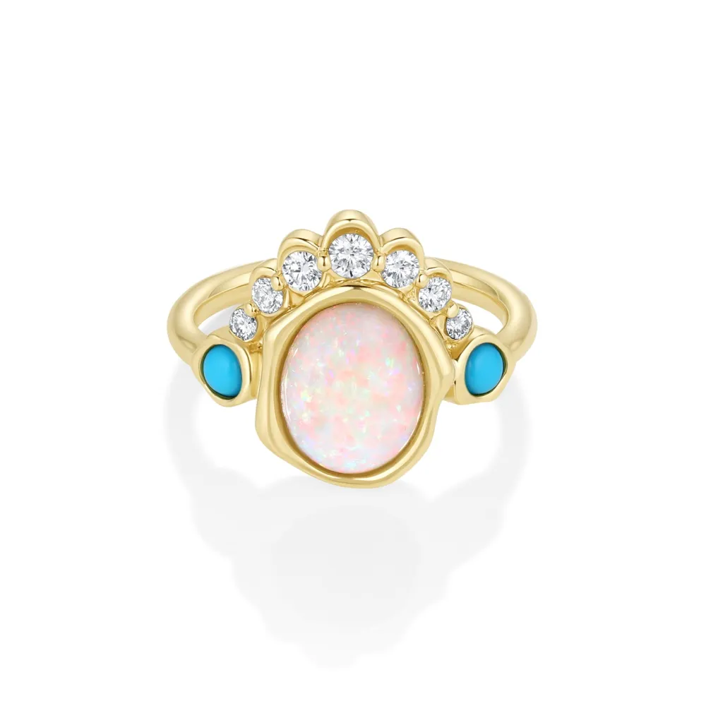 Marrow Fine Graduation Gifts | Rings^The Mary Opal Abstract Bezel Ring