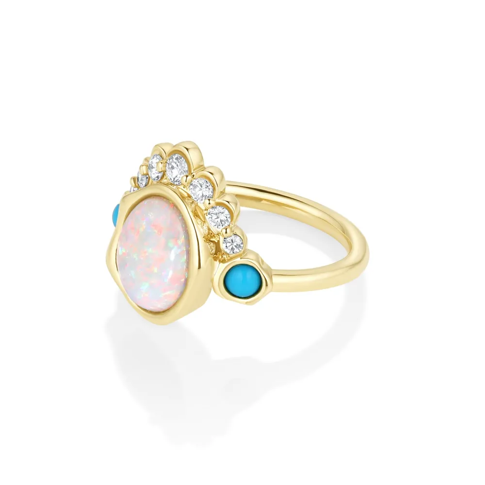 Marrow Fine Graduation Gifts | Rings^The Mary Opal Abstract Bezel Ring