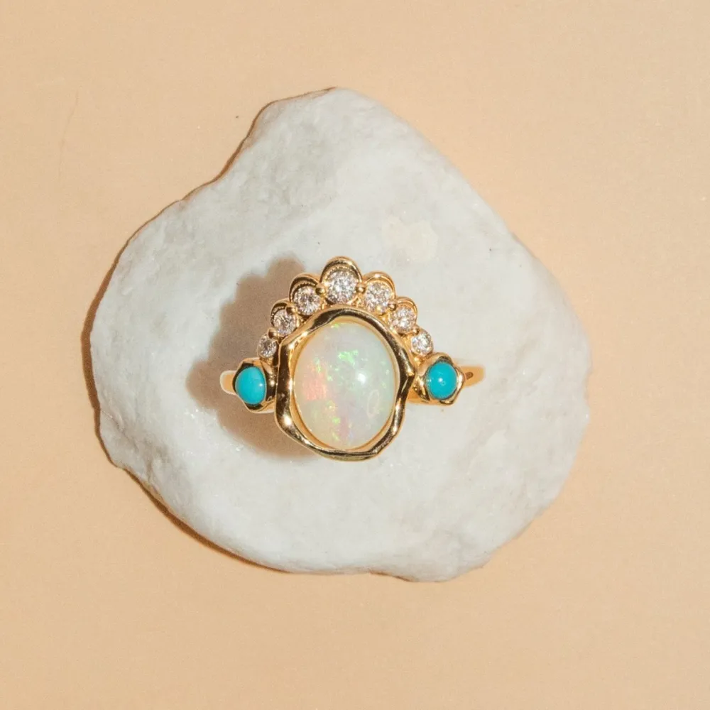 Marrow Fine Graduation Gifts | Rings^The Mary Opal Abstract Bezel Ring