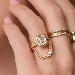 Marrow Fine Engagement Rings^The Roxy Bezeled Emerald Cut Engagement Ring